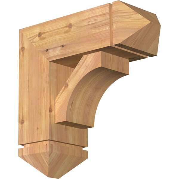 Ekena Millwork Westlake Arts and Crafts Smooth Bracket w/ Offset Brace, Western Red Cedar, 7 1/2"W x 20"D x 20"H BKT0806X20X20WTL03SWR - main